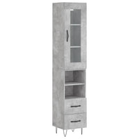 Thumbnail for Highboard Betongrau 34,5x34x180 cm Holzwerkstoff