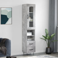 Thumbnail for Highboard Betongrau 34,5x34x180 cm Holzwerkstoff