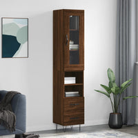 Thumbnail for Highboard Braun Eichen-Optik 34,5x34x180 cm Holzwerkstoff