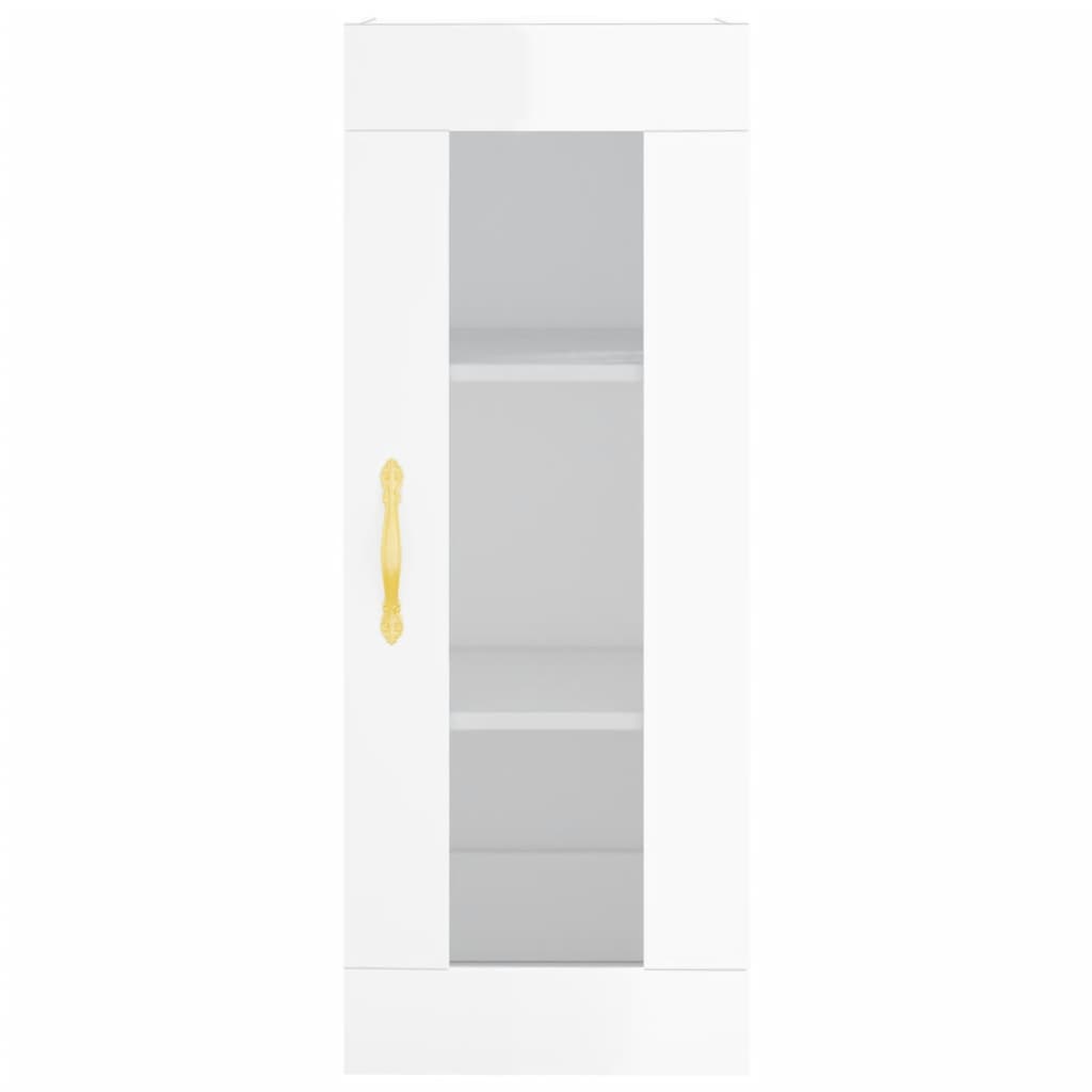 Highboard Hochglanz-Weiß 34,5x34x180 cm Holzwerkstoff