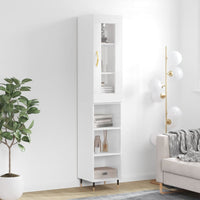 Thumbnail for Highboard Hochglanz-Weiß 34,5x34x180 cm Holzwerkstoff