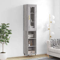 Thumbnail for Highboard Grau Sonoma 34,5x34x180 cm Holzwerkstoff