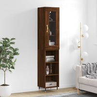 Thumbnail for Highboard Braun Eichen-Optik 34,5x34x180 cm Holzwerkstoff