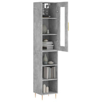 Thumbnail for Highboard Betongrau 34,5x34x180 cm Holzwerkstoff