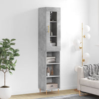 Thumbnail for Highboard Betongrau 34,5x34x180 cm Holzwerkstoff