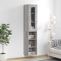 Thumbnail for Highboard Grau Sonoma 34,5x34x180 cm Holzwerkstoff