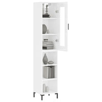Thumbnail for Highboard Hochglanz-Weiß 34,5x34x180 cm Holzwerkstoff