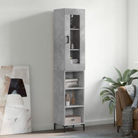 Thumbnail for Highboard Betongrau 34,5x34x180 cm Holzwerkstoff