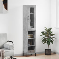 Thumbnail for Highboard Betongrau 34,5x34x180 cm Holzwerkstoff