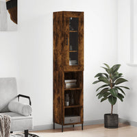 Thumbnail for Highboard Räuchereiche 34,5x34x180 cm Holzwerkstoff