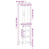 Thumbnail for Highboard Grau Sonoma 34,5x34x180 cm Holzwerkstoff