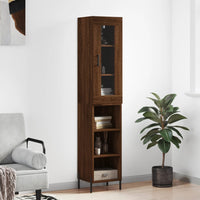 Thumbnail for Highboard Braun Eichen-Optik 34,5x34x180 cm Holzwerkstoff