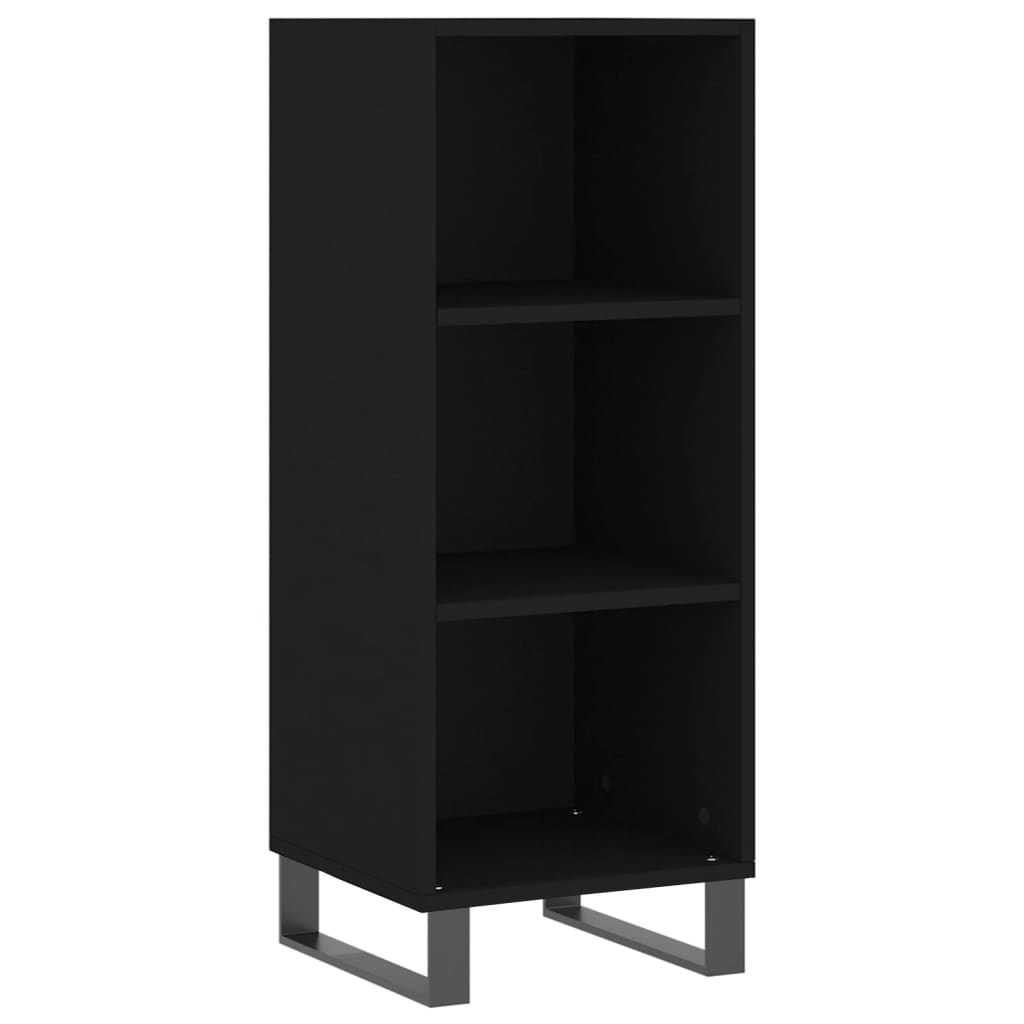 Highboard Schwarz 34,5x34x180 cm Holzwerkstoff