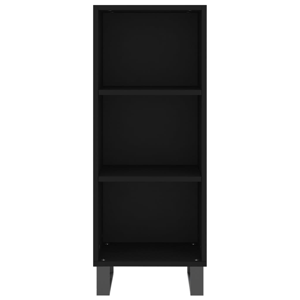 Highboard Schwarz 34,5x34x180 cm Holzwerkstoff