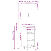 Thumbnail for Highboard Räuchereiche 34,5x34x180 cm Holzwerkstoff
