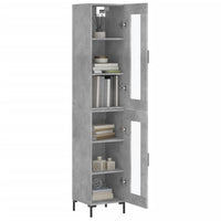 Thumbnail for Highboard Betongrau 34,5x34x180 cm Holzwerkstoff