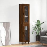Thumbnail for Highboard Braun Eichen-Optik 34,5x34x180 cm Holzwerkstoff
