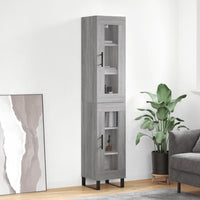 Thumbnail for Highboard Grau Sonoma 34,5x34x180 cm Holzwerkstoff