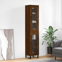 Thumbnail for Highboard Braun Eichen-Optik 34,5x34x180 cm Holzwerkstoff
