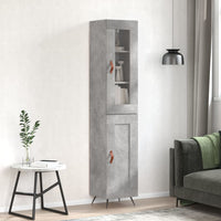 Thumbnail for Highboard Betongrau 34,5x34x180 cm Holzwerkstoff