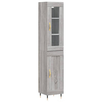 Thumbnail for Highboard Grau Sonoma 34,5x34x180 cm Holzwerkstoff