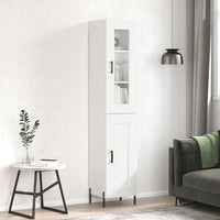 Thumbnail for Highboard Hochglanz-Weiß 34,5x34x180 cm Holzwerkstoff