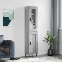 Thumbnail for Highboard Grau Sonoma 34,5x34x180 cm Holzwerkstoff