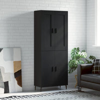Thumbnail for Highboard Schwarz 69,5x34x180 cm Holzwerkstoff