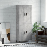 Thumbnail for Highboard Betongrau 69,5x34x180 cm Holzwerkstoff