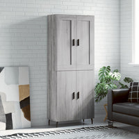 Thumbnail for Highboard Grau Sonoma 69,5x34x180 cm Holzwerkstoff