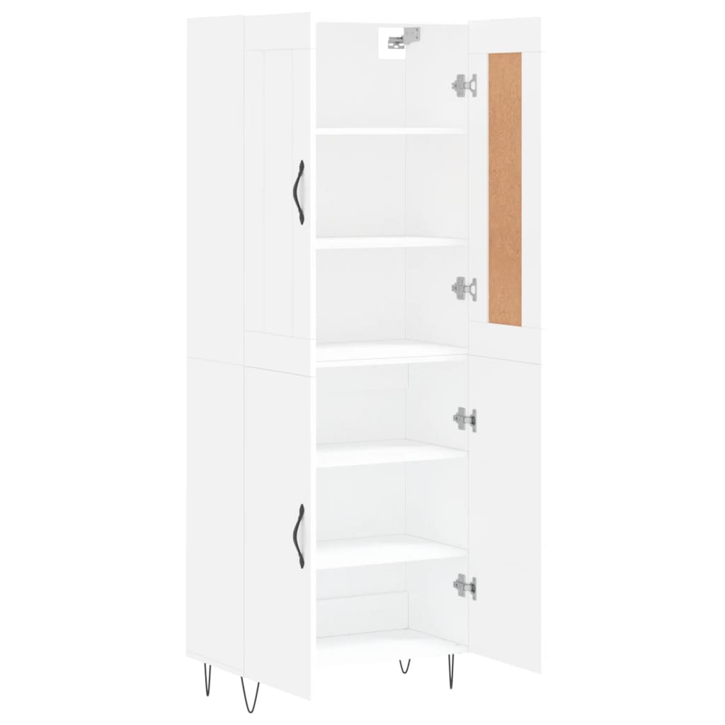 Highboard Weiß 69,5x34x180 cm Holzwerkstoff