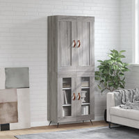 Thumbnail for Highboard Grau Sonoma 69,5x34x180 cm Holzwerkstoff
