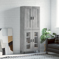 Thumbnail for Highboard Betongrau 69,5x34x180 cm Holzwerkstoff