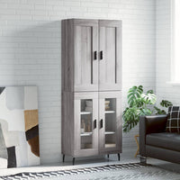 Thumbnail for Highboard Grau Sonoma 69,5x34x180 cm Holzwerkstoff