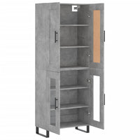 Thumbnail for Highboard Betongrau 69,5x34x180 cm Holzwerkstoff