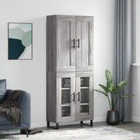 Thumbnail for Highboard Grau Sonoma 69,5x34x180 cm Holzwerkstoff