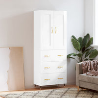 Thumbnail for Highboard Hochglanz-Weiß 69,5x34x180 cm Holzwerkstoff