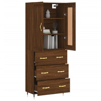 Thumbnail for Highboard Braun Eichen-Optik 69,5x34x180 cm Holzwerkstoff