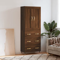 Thumbnail for Highboard Braun Eichen-Optik 69,5x34x180 cm Holzwerkstoff