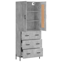 Thumbnail for Highboard Betongrau 69,5x34x180 cm Holzwerkstoff