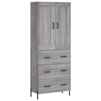Thumbnail for Highboard Grau Sonoma 69,5x34x180 cm Holzwerkstoff