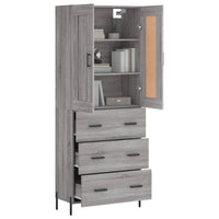 Thumbnail for Highboard Grau Sonoma 69,5x34x180 cm Holzwerkstoff