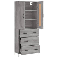 Thumbnail for Highboard Grau Sonoma 69,5x34x180 cm Holzwerkstoff