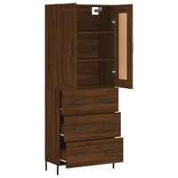Thumbnail for Highboard Braun Eichen-Optik 69,5x34x180 cm Holzwerkstoff