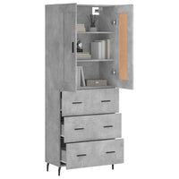 Thumbnail for Highboard Betongrau 69,5x34x180 cm Holzwerkstoff