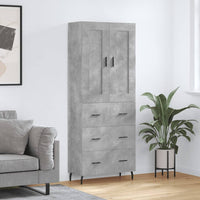 Thumbnail for Highboard Betongrau 69,5x34x180 cm Holzwerkstoff