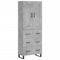 Thumbnail for Highboard Betongrau 69,5x34x180 cm Holzwerkstoff