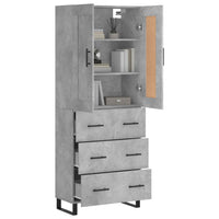 Thumbnail for Highboard Betongrau 69,5x34x180 cm Holzwerkstoff