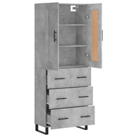 Thumbnail for Highboard Betongrau 69,5x34x180 cm Holzwerkstoff