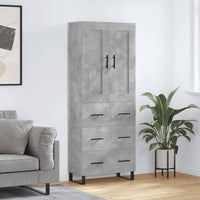 Thumbnail for Highboard Betongrau 69,5x34x180 cm Holzwerkstoff